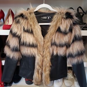 Faux Leather & Fur Jacket